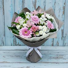 Букет цветов из:  Герберы, Альстромерии и Хризантемы в Поповке Воронежской области