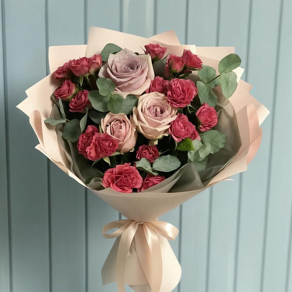 Букет цветов из: Гвоздики и Розы в Поповке Воронежской области