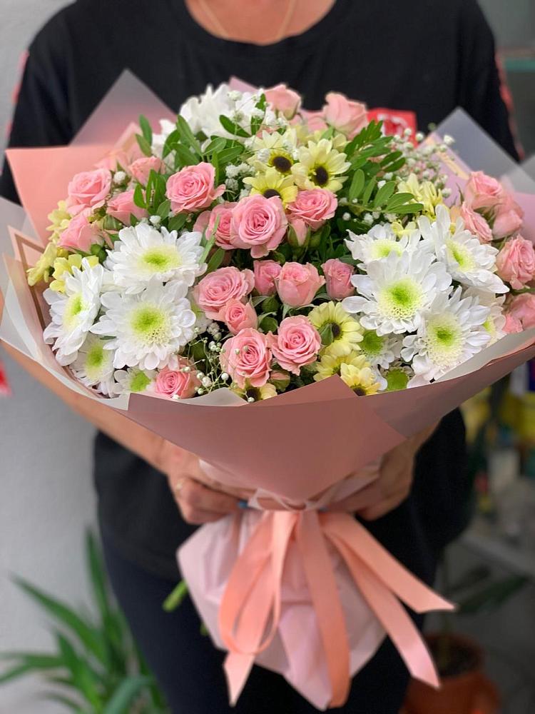 Букет цветов из: Розы и Хризантемы в Поповке Воронежской области