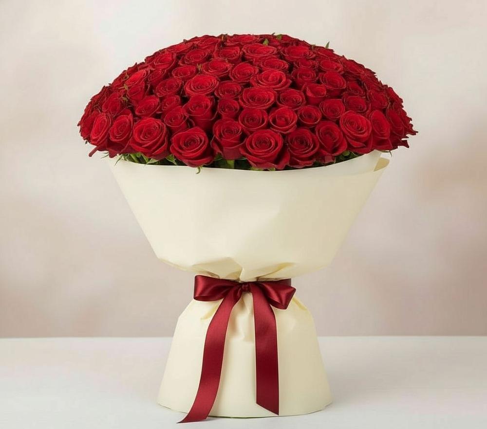 Букет 101 Красная роза Милано в Поповке Воронежской области