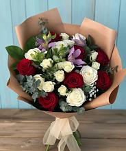 Букет цветов из:  Розы и Альстромерии #REPLACE_PRED# Поповке Воронежской области