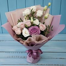 Букет цветов из:  Розы и Лизиантусы в Поповке Воронежской области