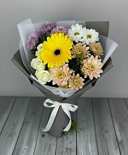 Букет цветов из:  Розы, Герберы и Хризантемы в Поповке Воронежской области
