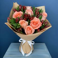 Букет цветов из:  Розы и Альстромерии в Поповке Воронежской области