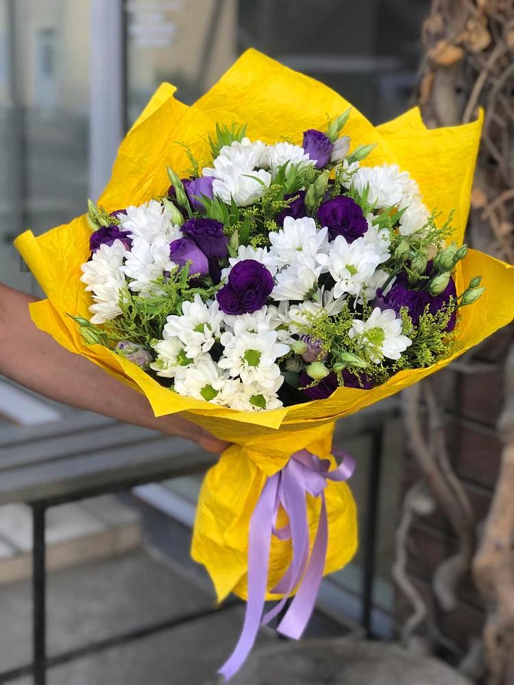 Букет цветов из: Ирисы, Хризантемы и Ромашки в Поповке Воронежской области