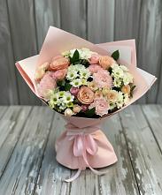 Букет цветов из:  Гвоздики, Розы и Хризантемы в Поповке Воронежской области