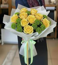 Букет цветов из:  Хризантемы и Розы #REPLACE_PRED# Поповке Воронежской области