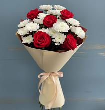 Букет цветов из:  Розы и Хризантемы в Поповке Воронежской области