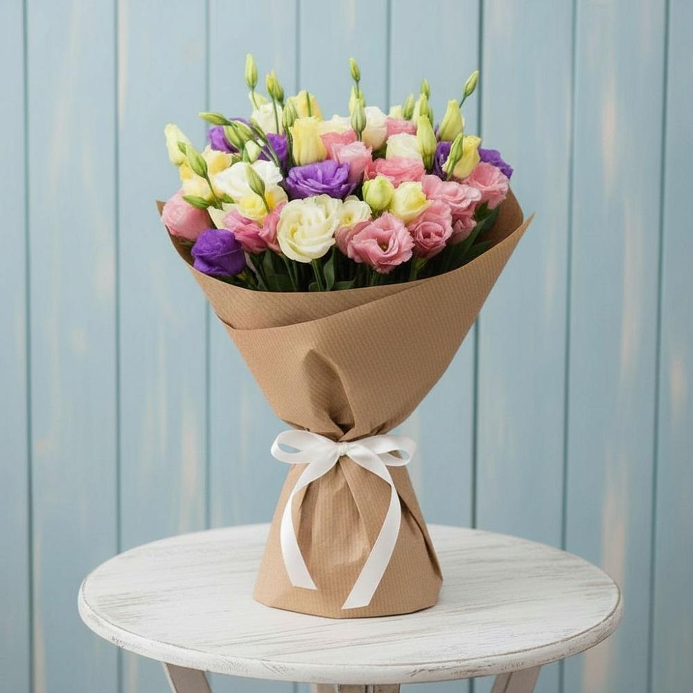 Букет цветов из: Лизиантусы в Поповке Воронежской области