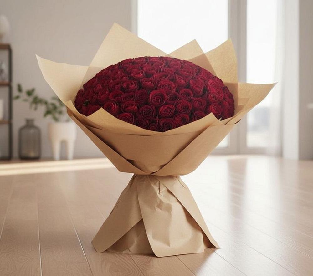 Букет 101 Красная роза в Поповке Воронежской области