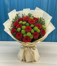 Букет цветов из:  Розы и Хризантемы #REPLACE_PRED# Поповке Воронежской области