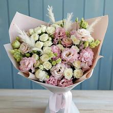 Букет цветов из:  Альстромерии и Розы в Поповке Воронежской области